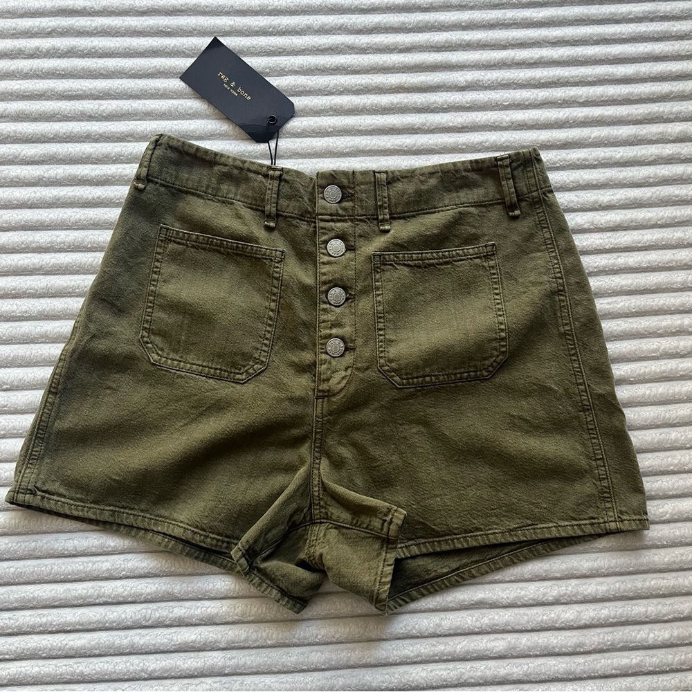 Rag & Bone Green Military Shorts - Picture 5 of 11